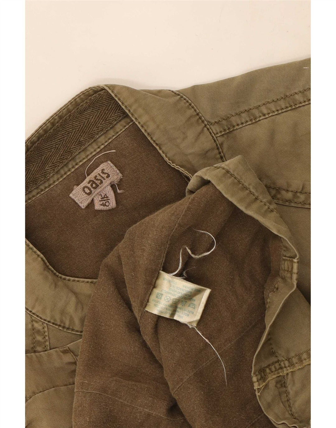 Chaqueta utilitaria Oasis para mujer UK 44 Algodón caqui mediano