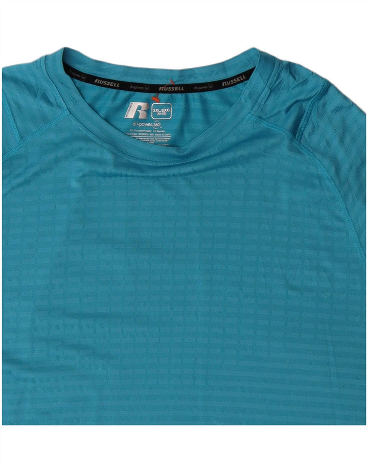 RUSSELL ATHLETIC Camiseta para hombre Top 2XL Poliéster a rayas azules