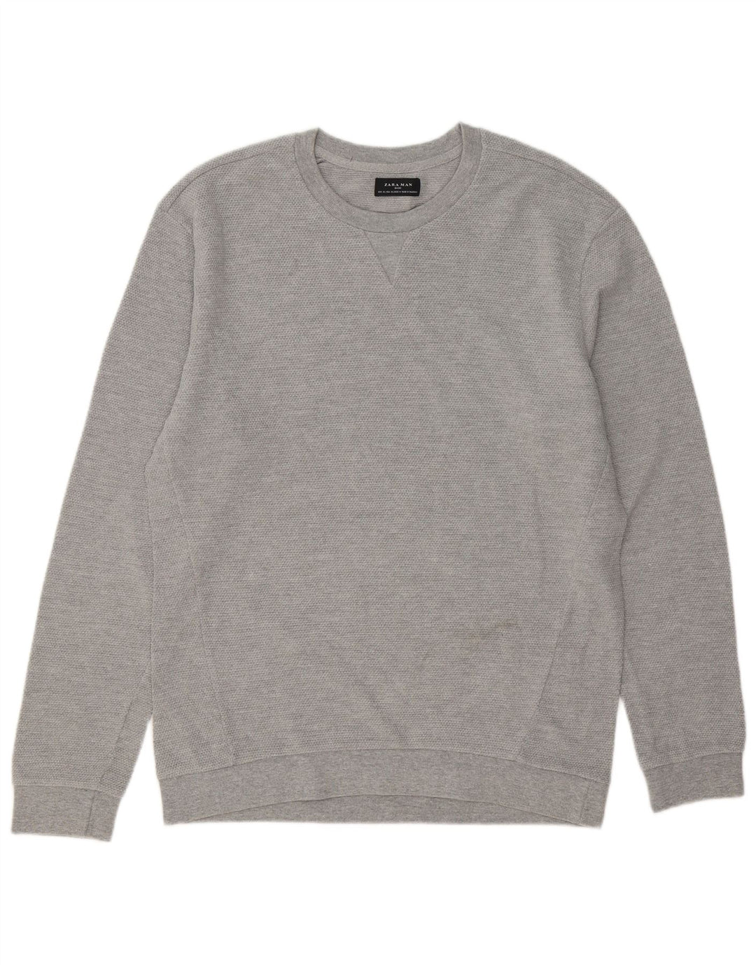 Zara Hombre Jersey Cuello Redondo Jersey XL Gris Algodón