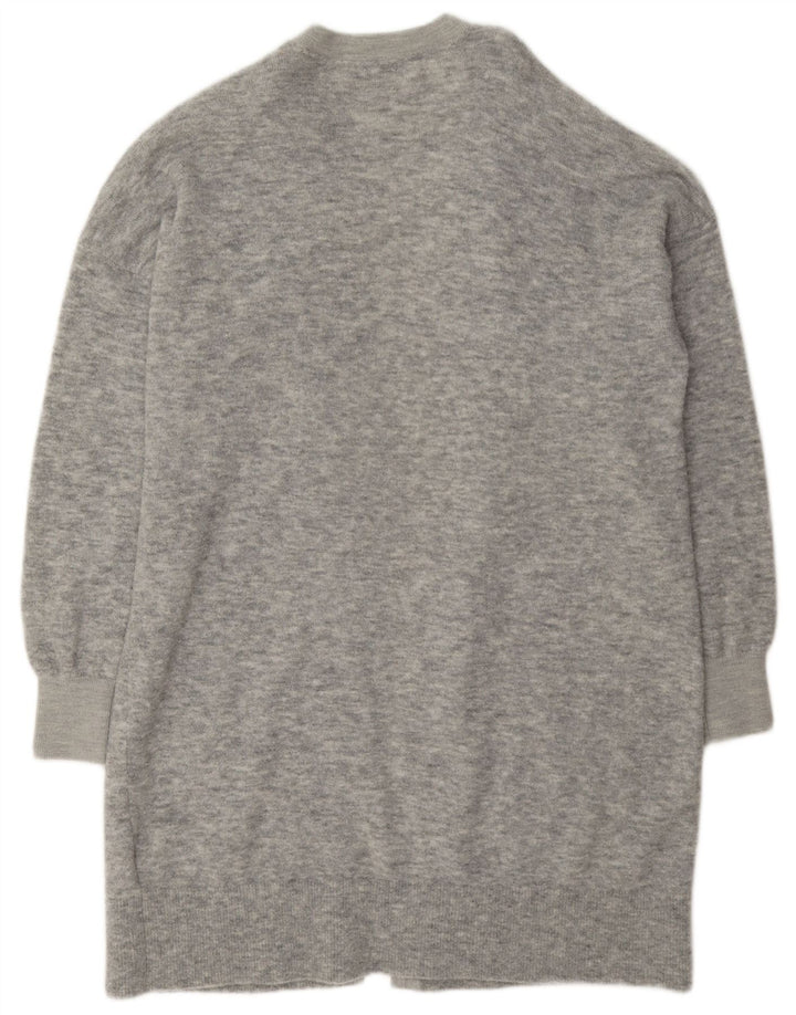 Tommy Hilfiger Suéter tipo cárdigan largo extragrande para mujer UK 10 Small Grey