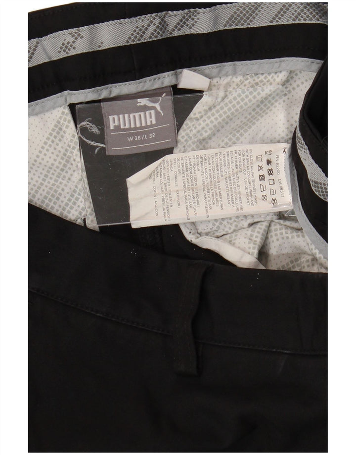 PUMA Pantalón chino ajustado para hombre W36 L32 Poliéster negro