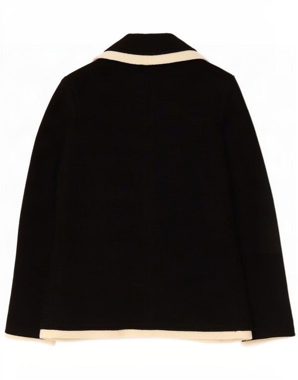 Zara Chaqueta Blazer De Punto De 2 Botones para Mujer UK 44 Grande Lana Negra