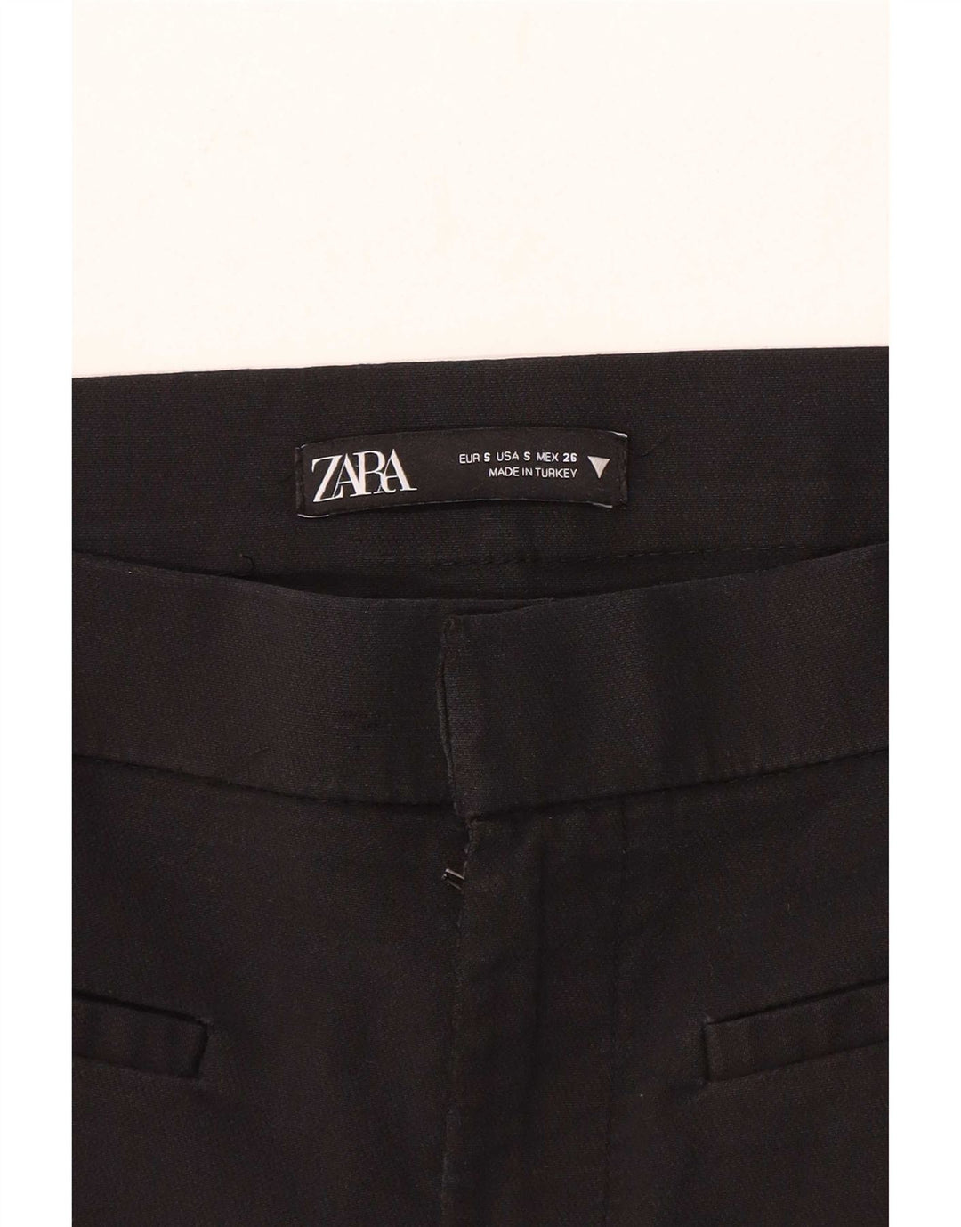 Zara Mujer Pantalón Casual Bootcut Pequeño W26 L26 Negro