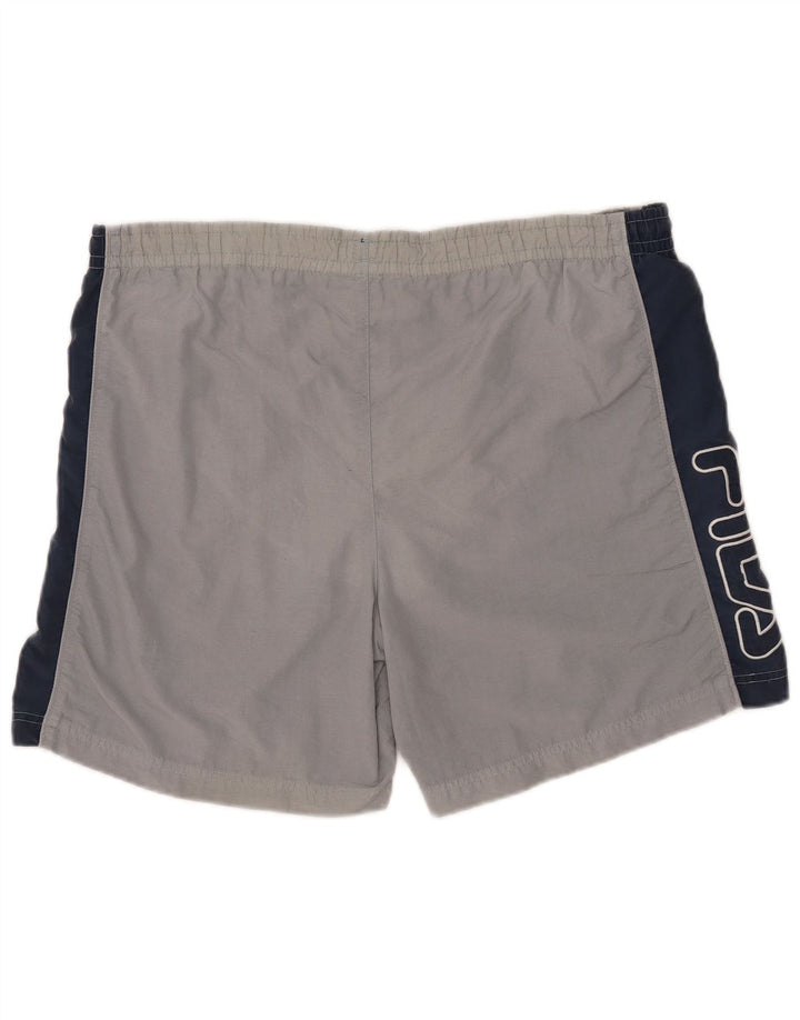 Fila Mens Graphic Sport Shorts Grande Gris Colorblock