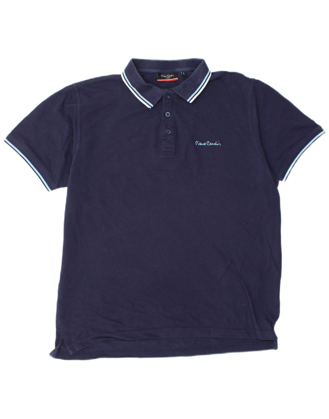 PIERRE CARDIN Polo de corte regular para hombre de algodón azul marino grande