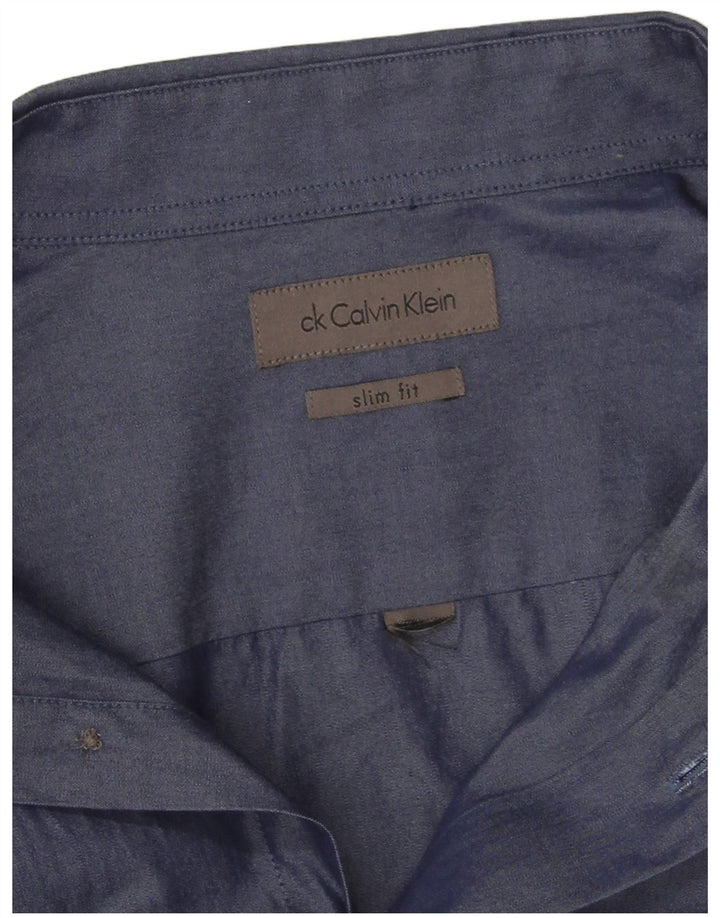 Calvin Klein Camisa Slim Fit para Hombre Grande Azul Marino