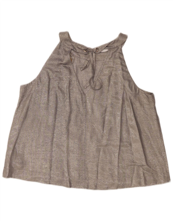 Top corto para mujer Coast UK 46 Viscosa plateada grande