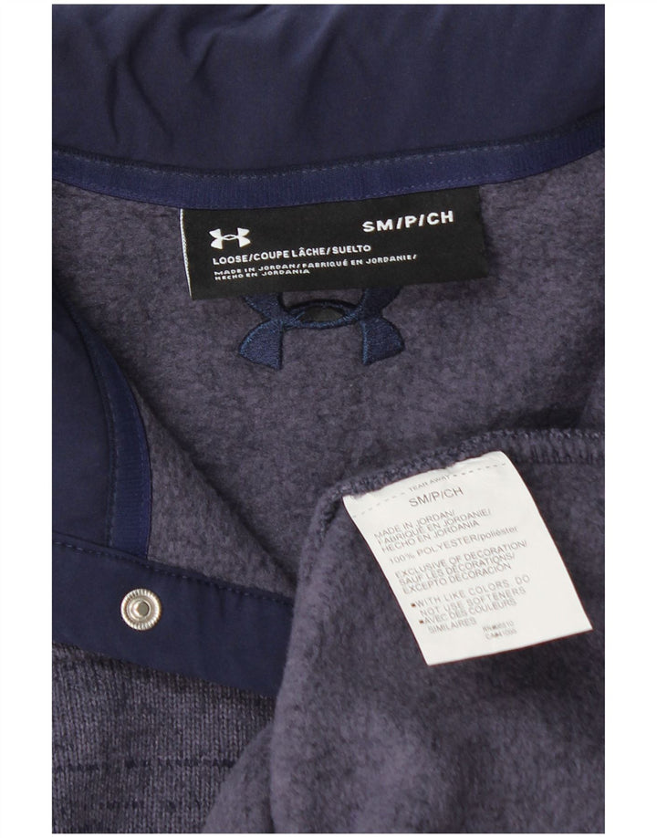 Under Armour Hombre Botón Cuello Sudadera Jersey Pequeño Púrpura Poliéster