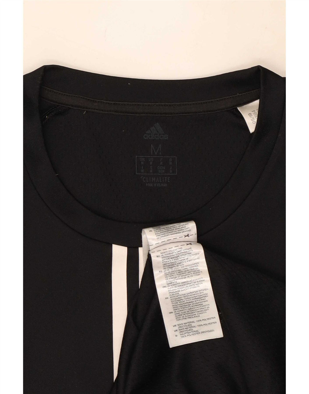 Adidas Hombre Climalite Top Manga Larga Poliéster Negro Mediano