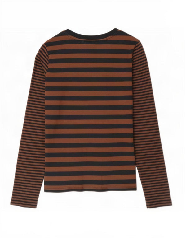 Levi's Top de mujer de manga larga UK 44 Algodón a rayas marrón medio