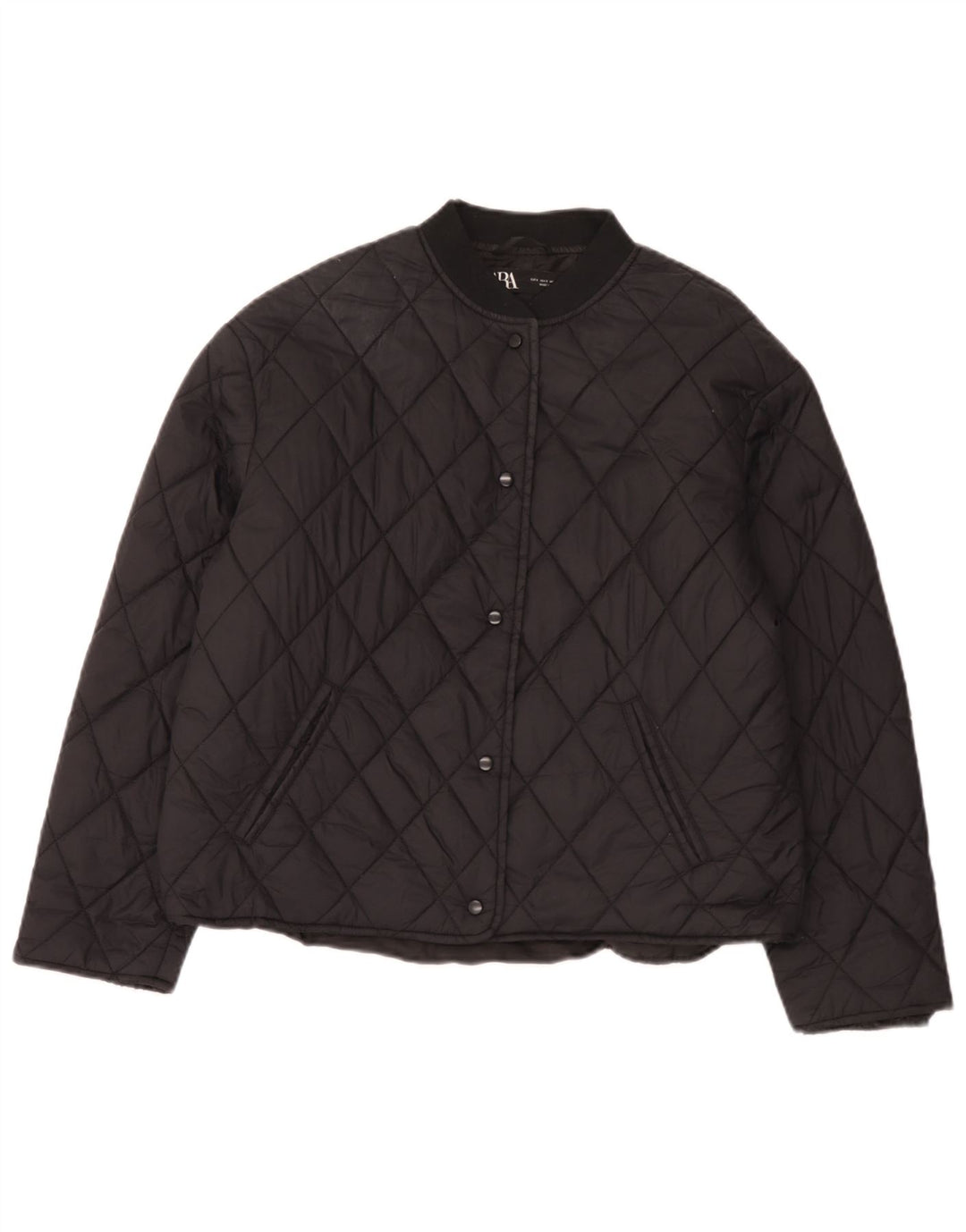 Zara Mujer Chaqueta Acolchada Extragrande UK 10 Small Black