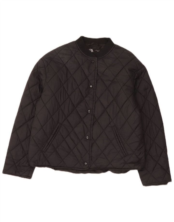 Zara Mujer Chaqueta Acolchada Extragrande UK 10 Small Black
