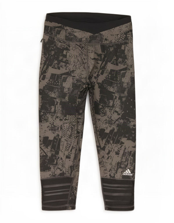 Adidas Leggings Climacool para mujer con patrón abstracto, talla 12/14, color verde medio