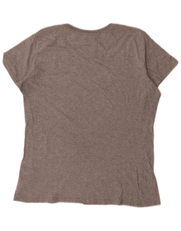 Nike Womens Slim Fit Graphic T-Shirt Top UK 18 XL Grey Cotton