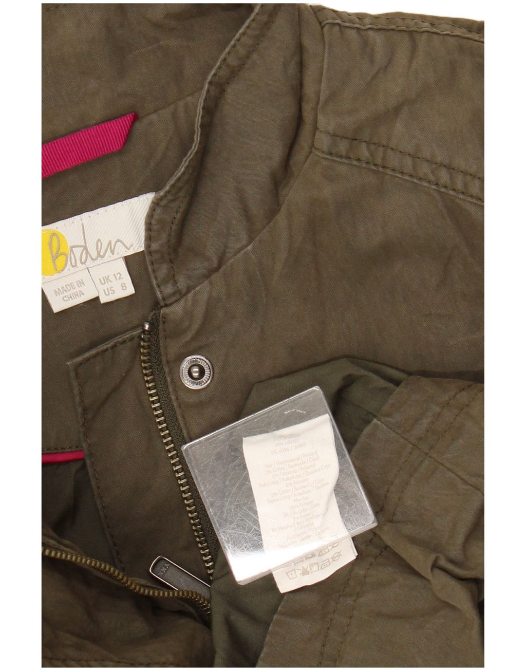 Boden Chaqueta utilitaria para mujer UK 42 Algodón caqui mediano