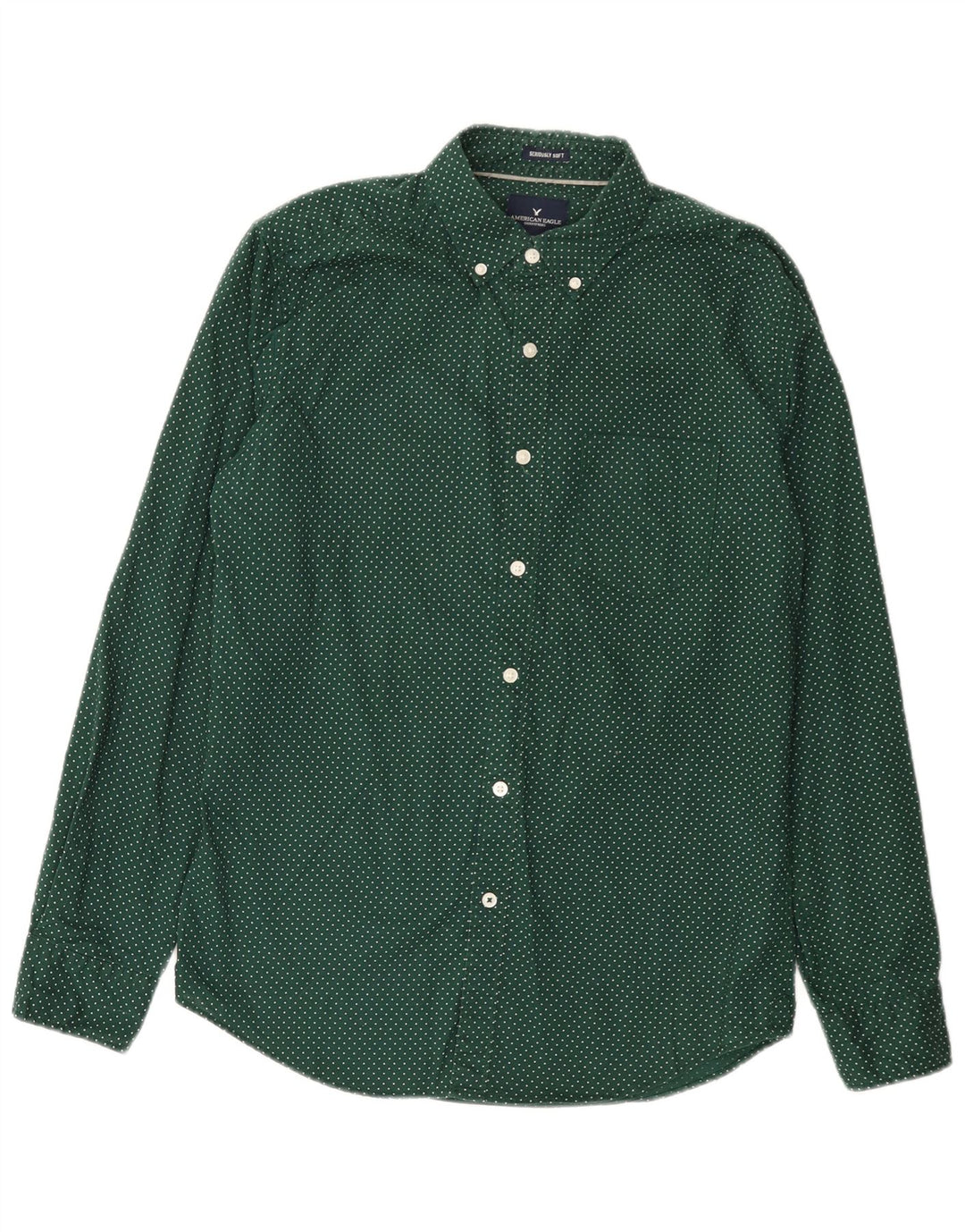 American Eagle Camisa De Corte Clásico Para Hombre Algodón Con Motivos Verdes Pequeños