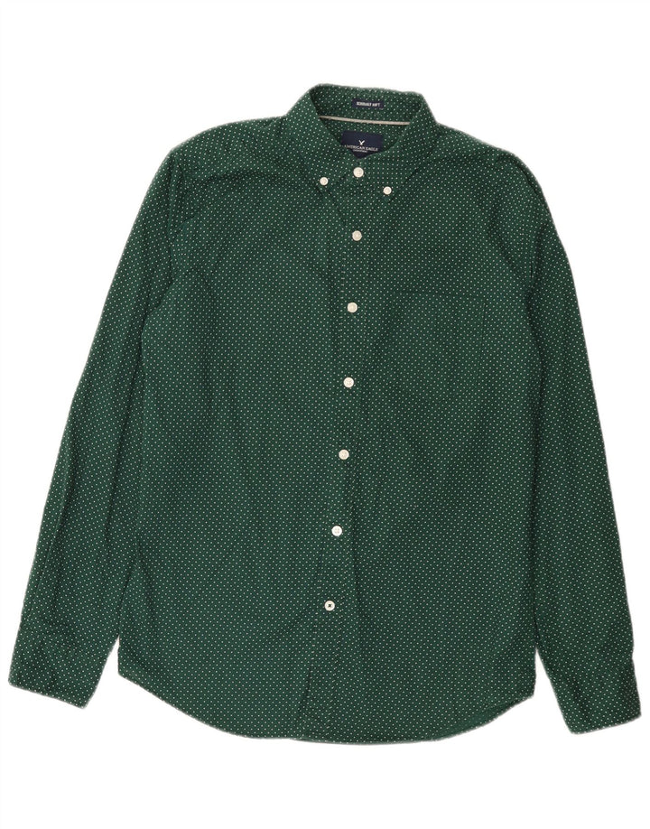 American Eagle Camisa De Corte Clásico Para Hombre Algodón Con Motivos Verdes Pequeños