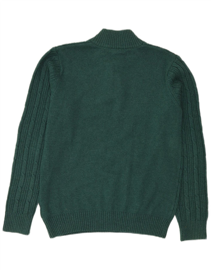 Crew Clothing - Jersey con cuello y botones para hombre, nailon verde medio