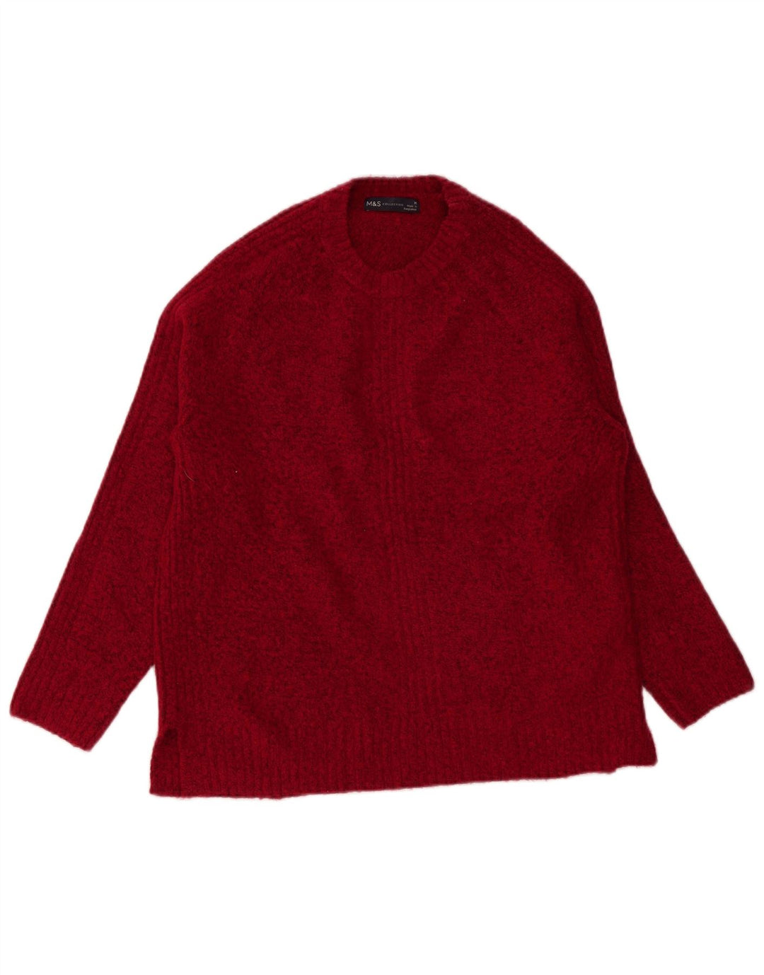 Marks & Spencer - Jersey de cuello redondo para mujer, talla 40, tamaño mediano, color burdeos