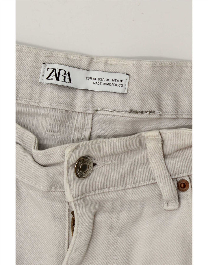 Zara Mens Shorts Denim EU 40 Medium W30 Algodón Beige