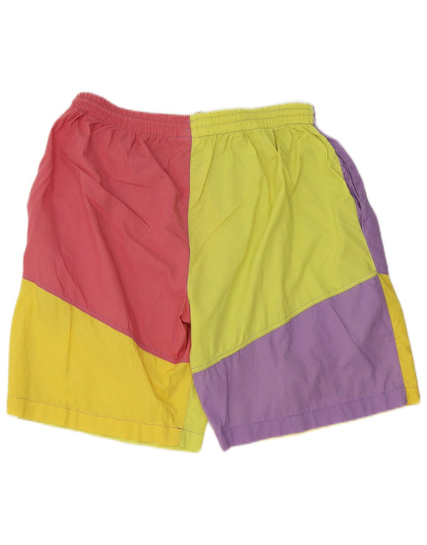Pantalones cortos casuales gráficos vintage para hombre XL W38 Algodón multicolor con bloques de color