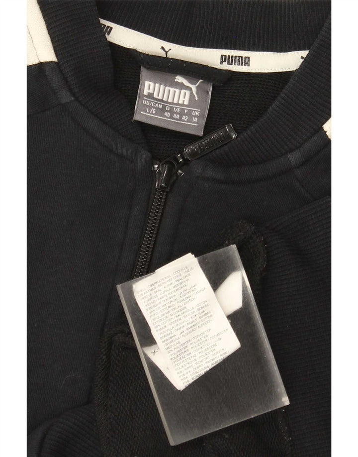 Puma Chaqueta de chándal para mujer UK 40 Mediana Negro Colorblock Algodón