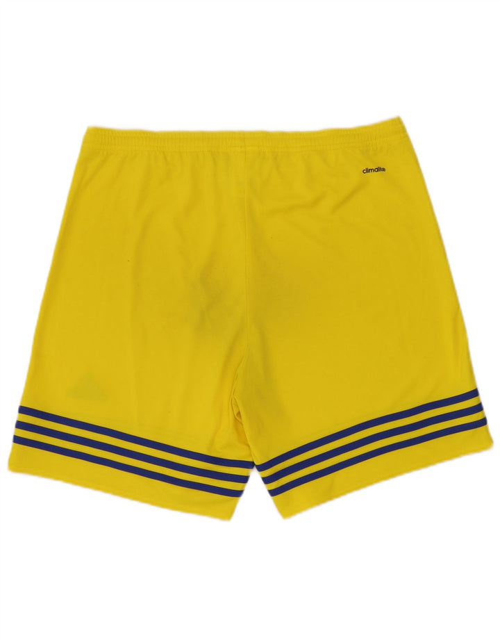 Pantalones cortos deportivos Adidas Climalite para hombre Poliéster a rayas amarillo medio
