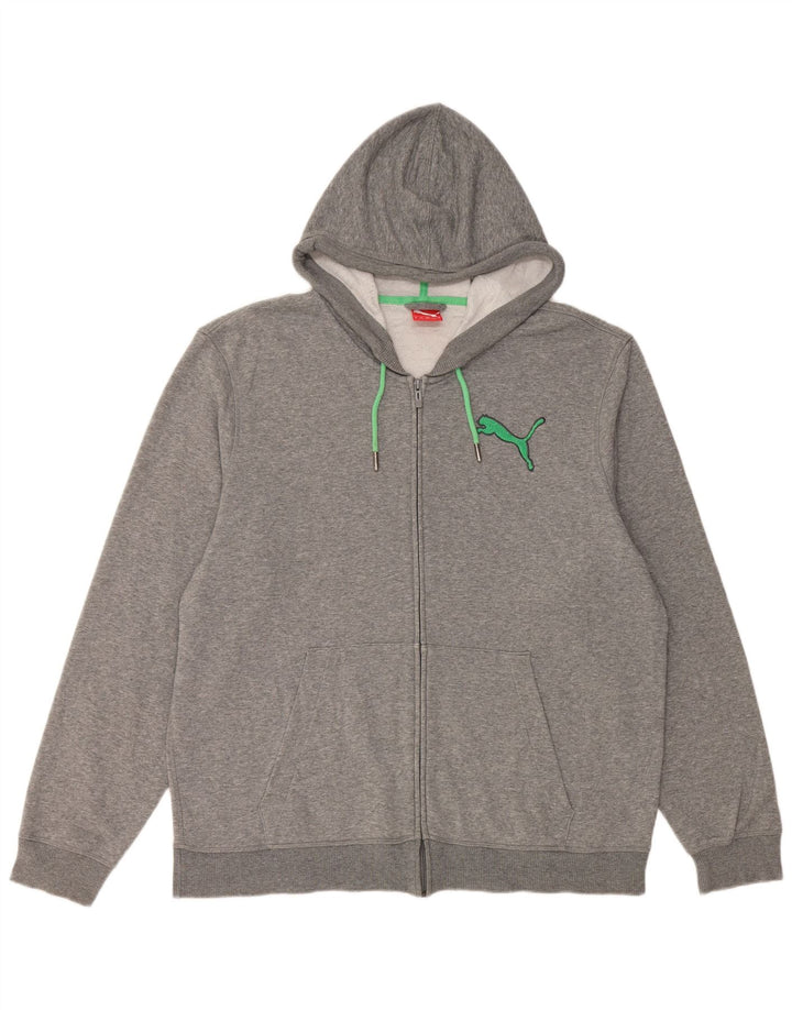 PUMA Sudadera con capucha y cremallera para hombre XL Gris moteado