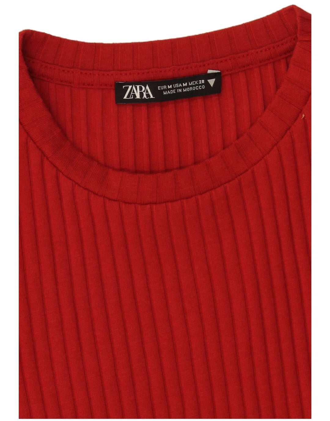Zara Vestido Ajustado De Punto Para Mujer UK 42 Mediano Rojo