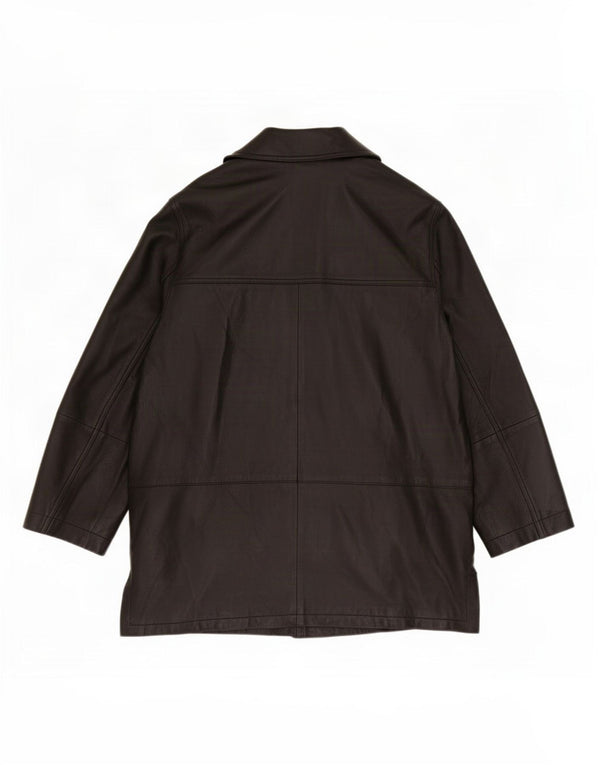 Chaqueta de cuero vintage para mujer manga 3/4 IT 48 XL Negro