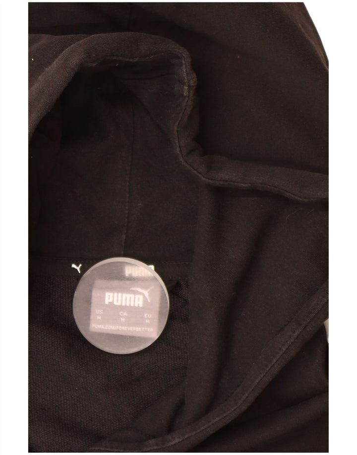 PUMA Suéter con capucha y cremallera gráfica para hombre Algodón color block en negro mediano