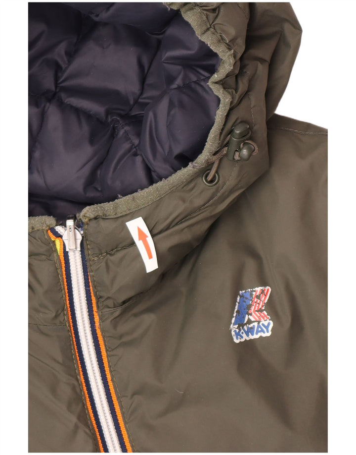 K-Way Chaqueta acolchada reversible con capucha para hombre UK 38 Poliamida verde medio