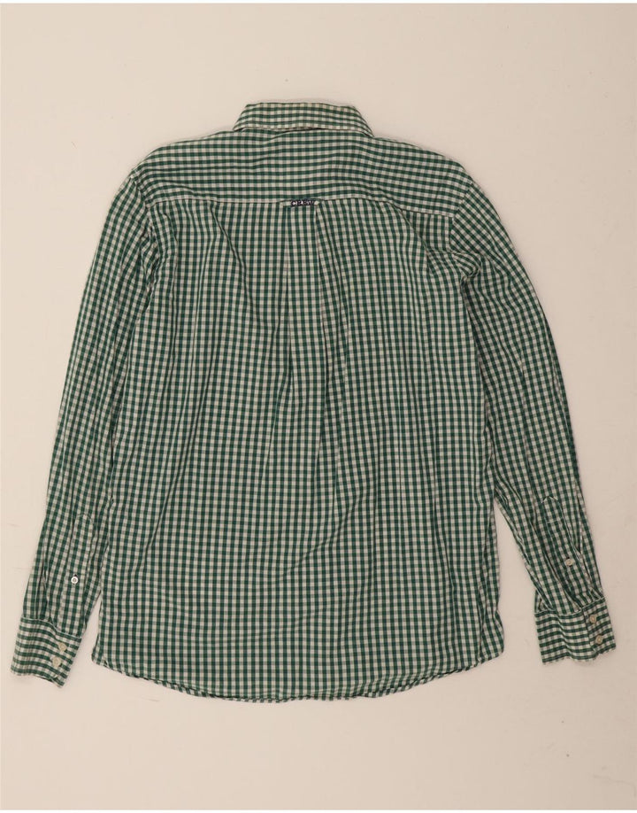 Crew Clothing Camisa para hombre Algodón a cuadros verde grande