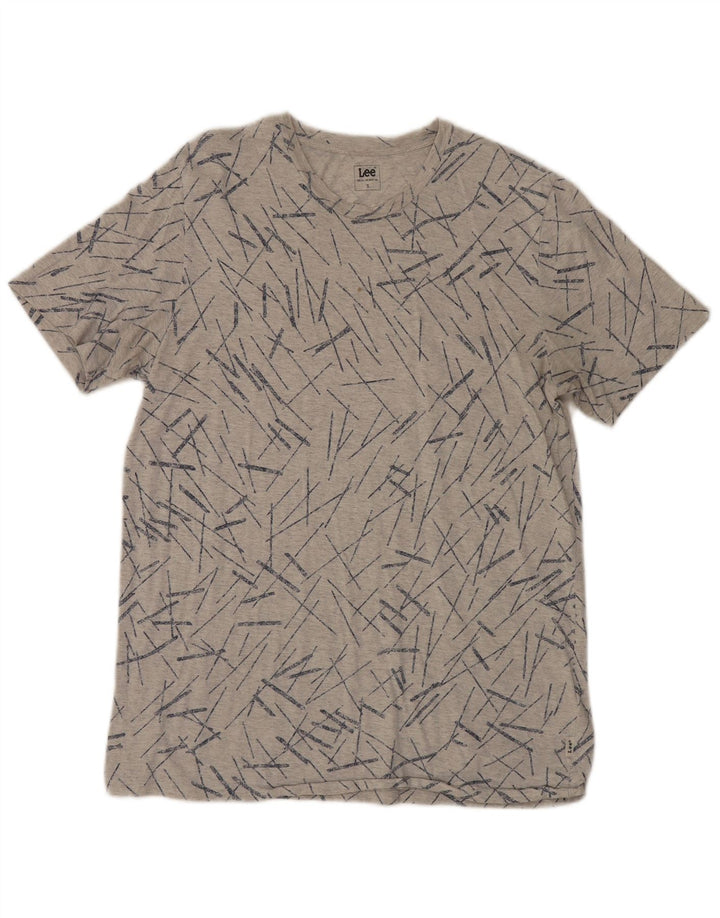 Camiseta Lee para hombre Top Small de algodón a rayas grises