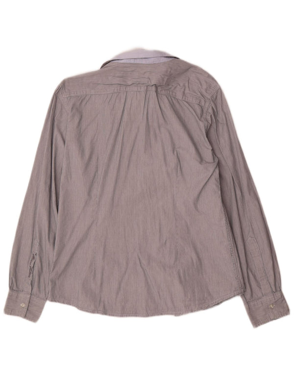 Marina Militare Camisa Mujer UK 20 2XL Gris Rayas Algodón