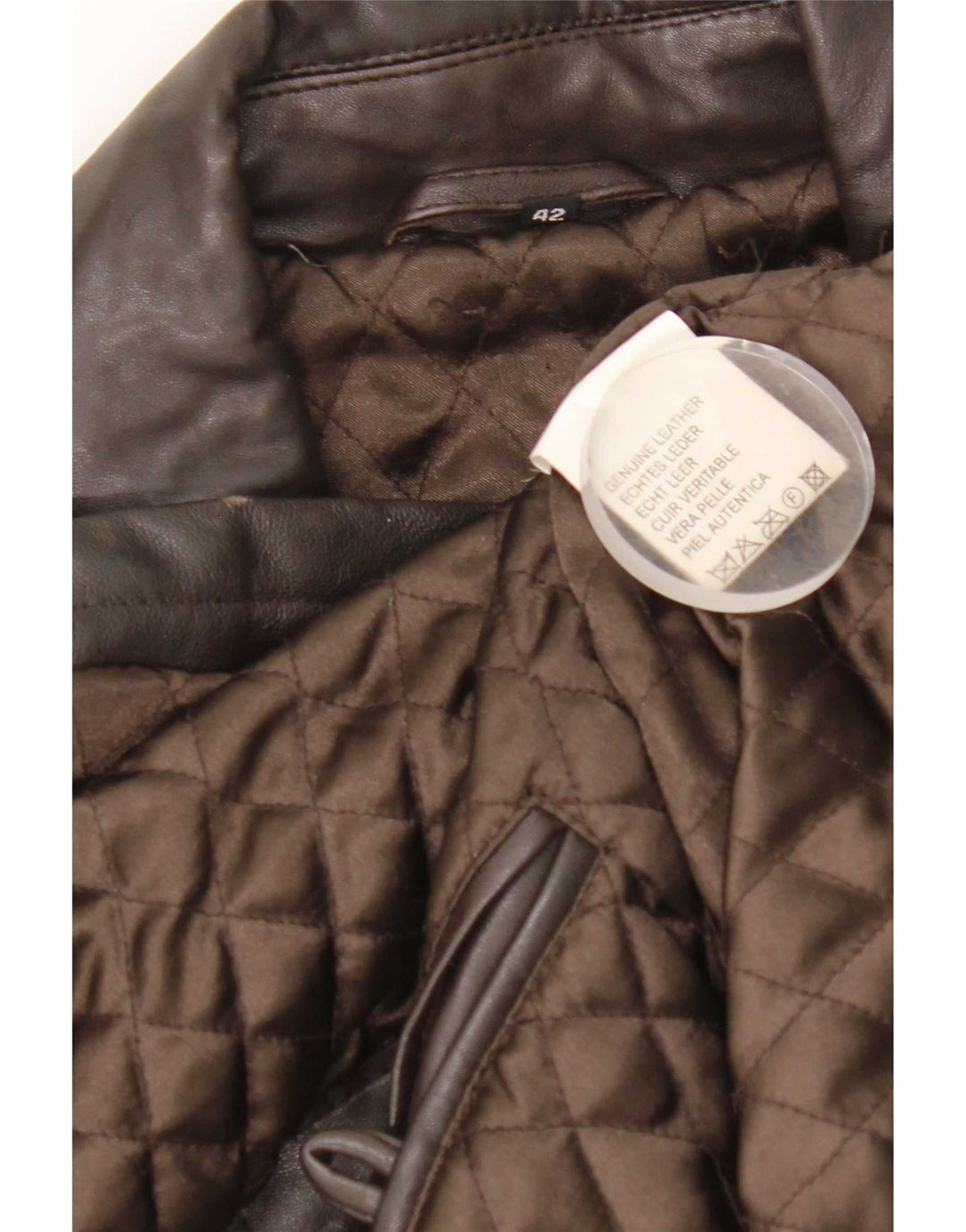 Maddox Abrigo de cuero holgado para mujer EU 42 Large Brown