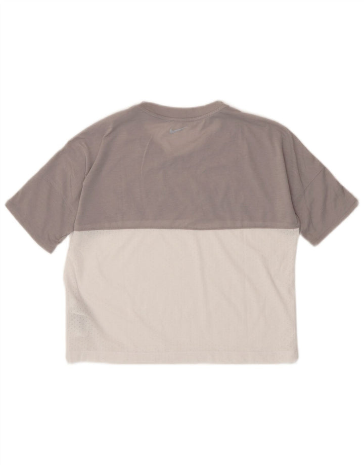 Nike Camiseta corta extragrande con gráfico para mujer UK 10 Small Grey Poliéster