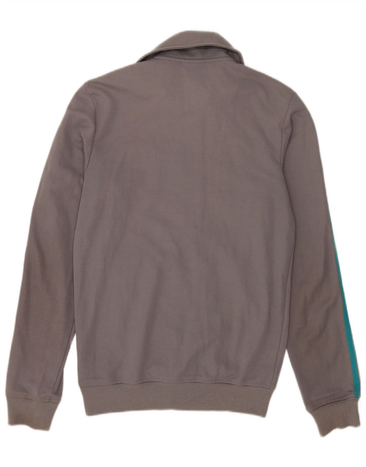 Adidas Hombre Chándal Top Chaqueta Pequeña Gris Colorblock Algodón