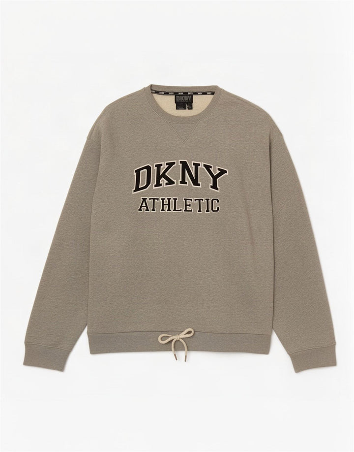 Dkny Hombre Sudadera Gráfica Jersey Grande Algodón Gris