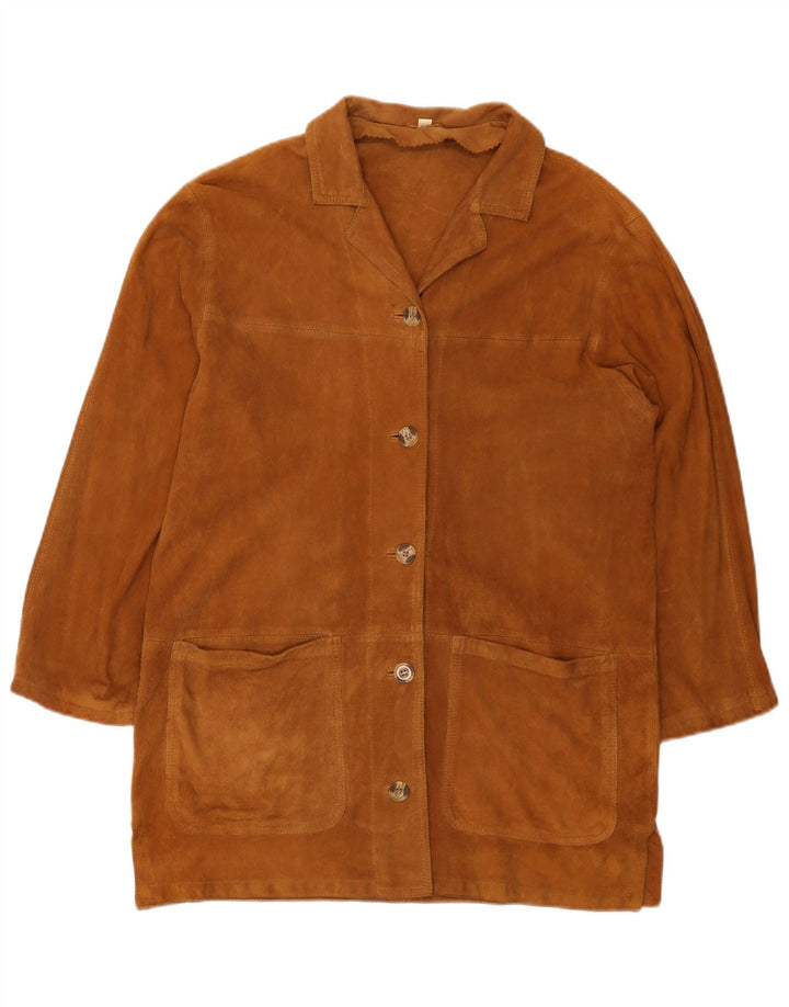 Vintage mujer ante abrigo EU 40 cuero beige medio