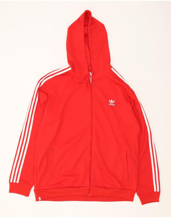 Adidas Sudadera con capucha y cremallera para hombre XL Poliéster rojo