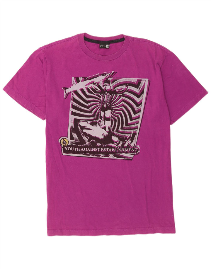 Volcom - Camiseta gráfica para hombre, talla grande, color morado