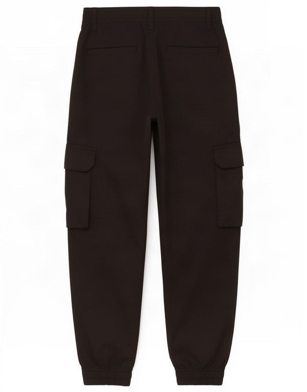 Zara Mujer Pantalones Cargo Joggers De Cintura Alta Pequeño W27 L25 Poliéster Negro
