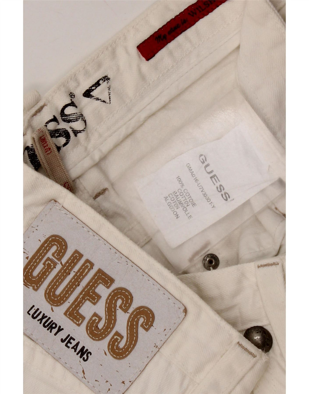 Guess Vaqueros Rectos Hombre W34 L36 Algodón Blanco