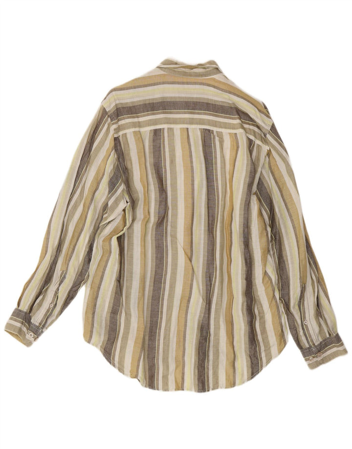 Camisa Marlboro Classics Hombre Grande Lino Rayas Multicolor