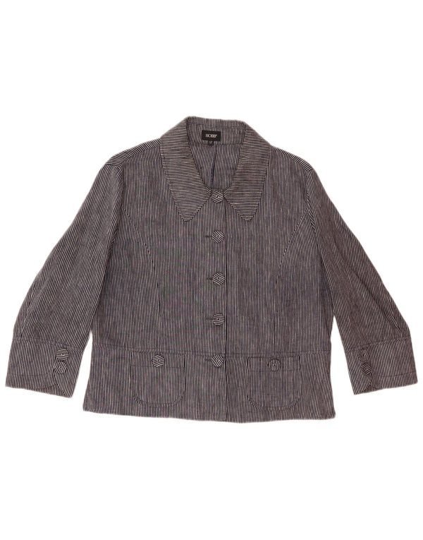Hobbs Chaqueta Blazer de 5 Botones para Mujer UK 12 Mediana Azul Marino a Rayas
