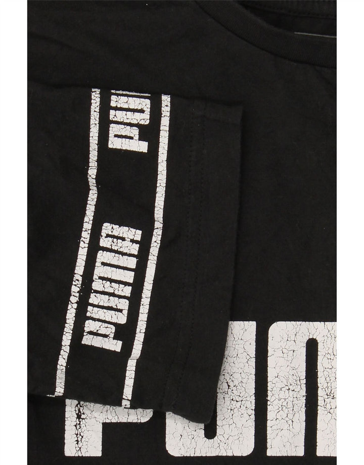 PUMA Camiseta gráfica para niños 13-14 años Grande Algodón Negro