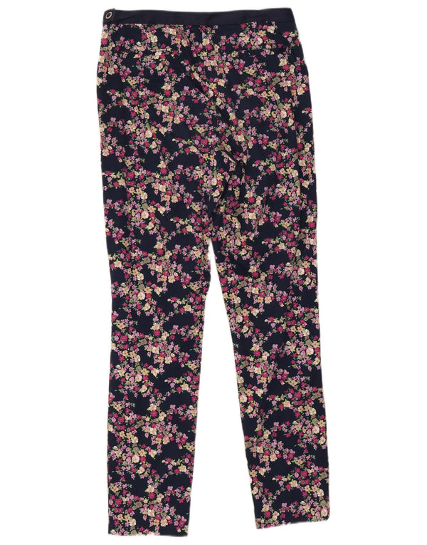 Laura Ashley Pantalones Casuales para Mujer UK 10 Small W30 L28 Azul Marino Floral