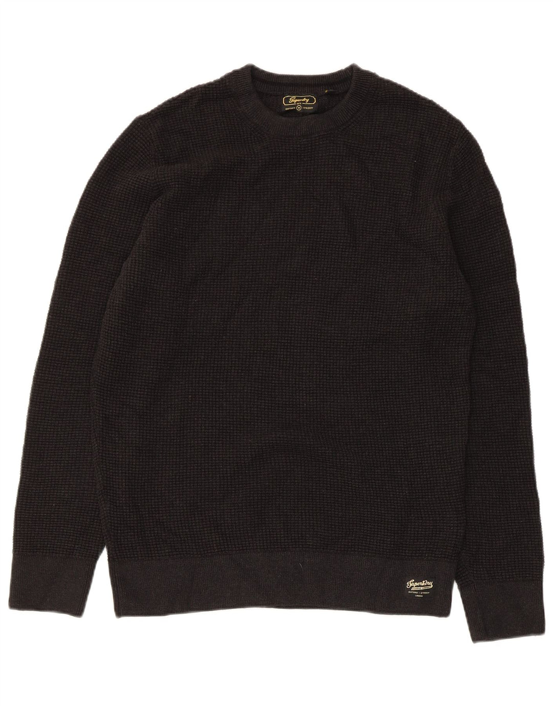 Superdry Jersey De Cuello Redondo Para Hombre De Algodón Negro Mediano