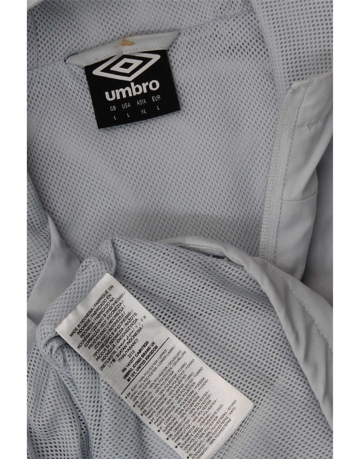 Umbro Chaqueta impermeable con capucha gráfica para hombre Reino Unido 40 Poliéster gris grande
